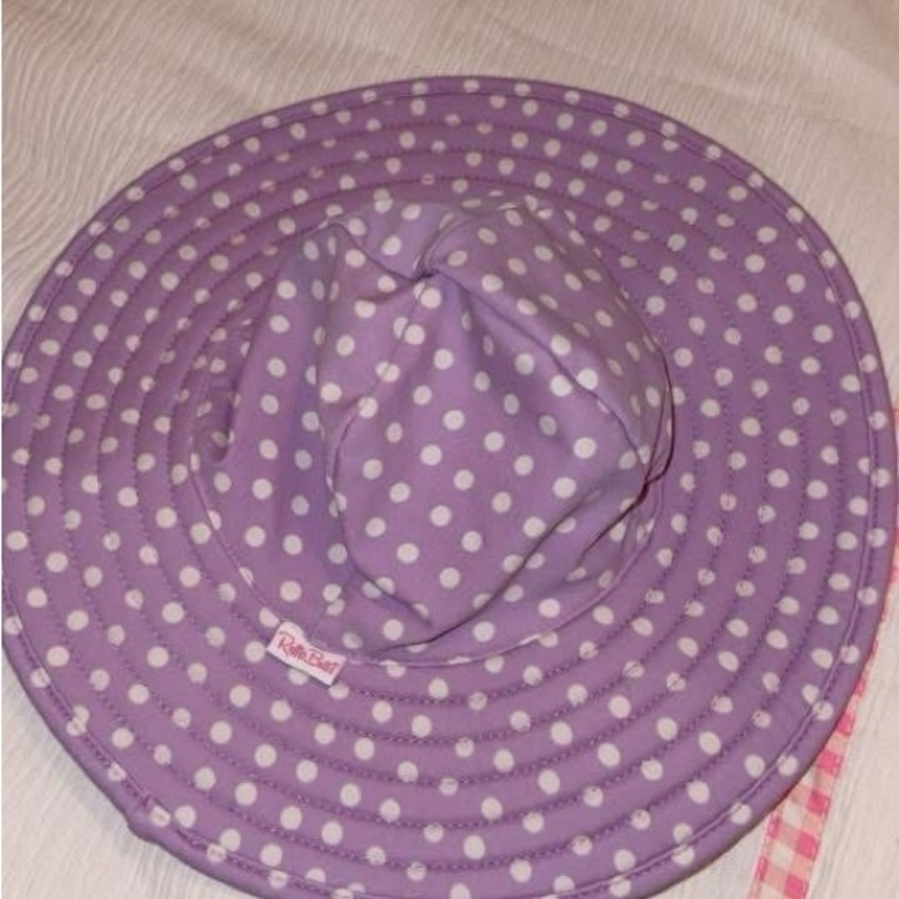 RuffleButts Purple Polka Dot Sun Hat for Kids